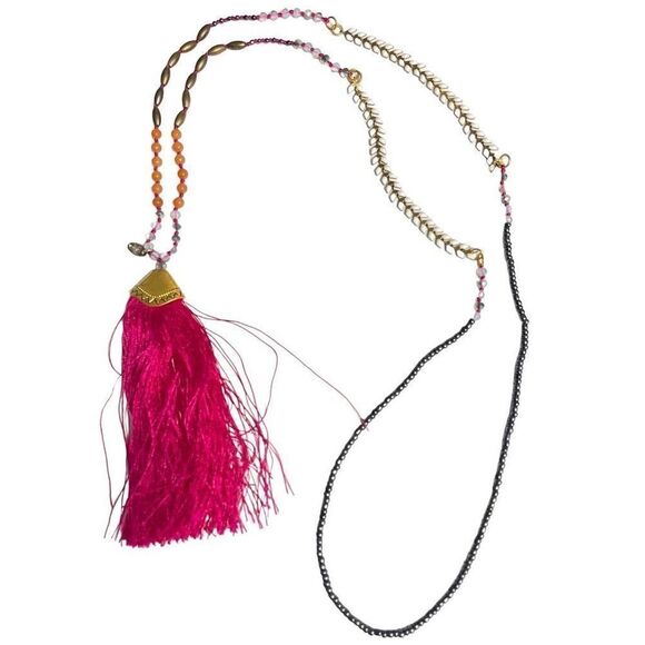 Kelitch Boho Tassel Necklace Beaded - Picture 1 of 3